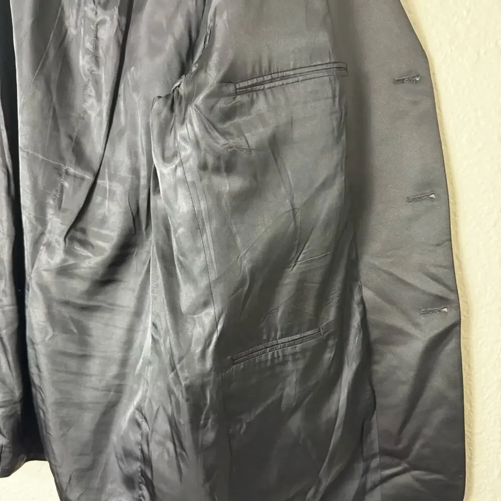Jhane Barnes Black Satin Trim Blazer Men's Size 44 Long Tall